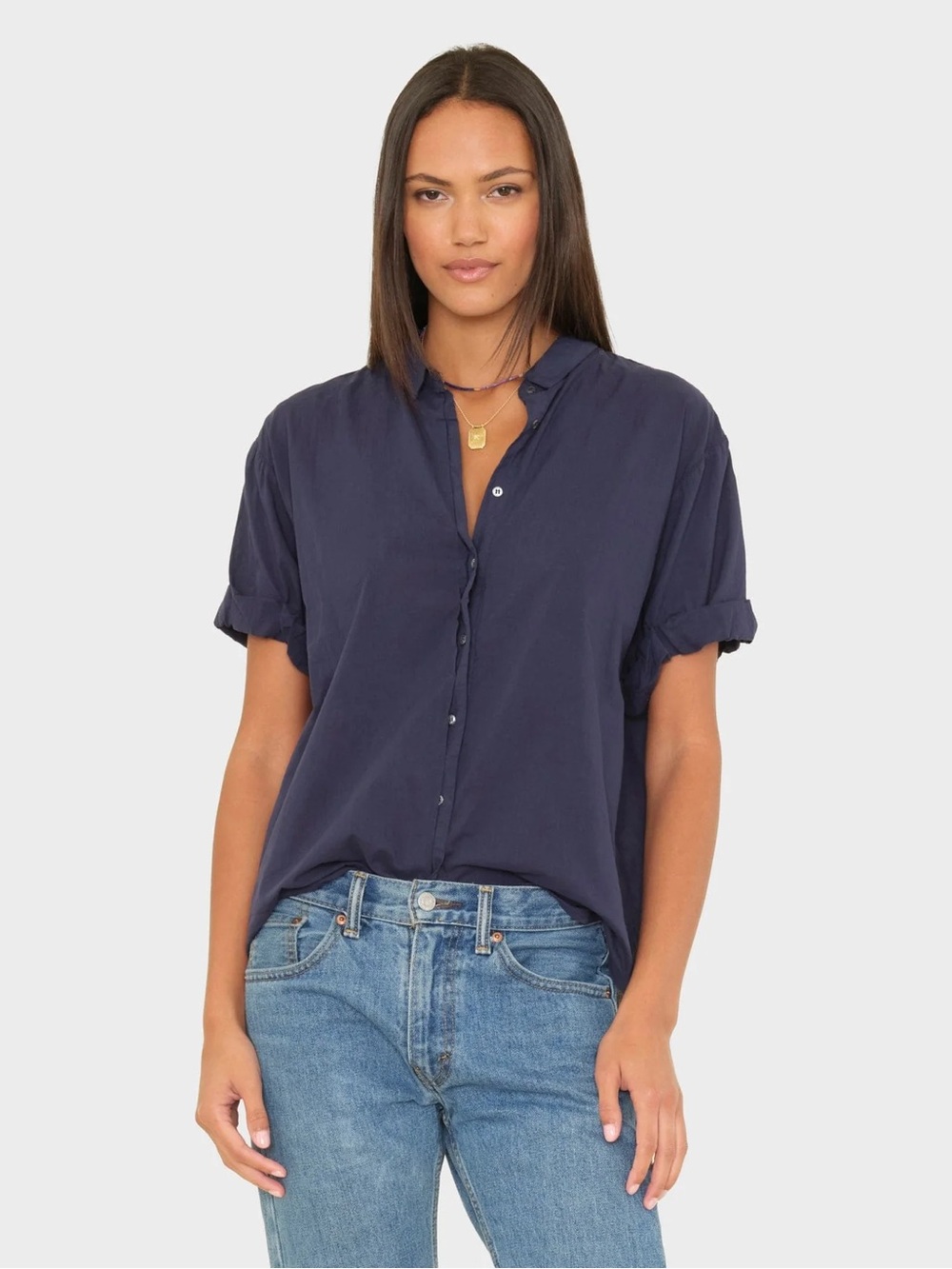 XiRENA channing shirt navy size small